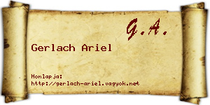 Gerlach Ariel névjegykártya